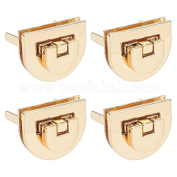 WADORN 4 Sets Alloy Bag Twist Lock Clasps, Semicircle Purse Turn Lock Clasp Metal Hardware Clip Clasp Purse Closure Twist Lock Fastener Purse Closure Latches for DIY Purse Making Accessory