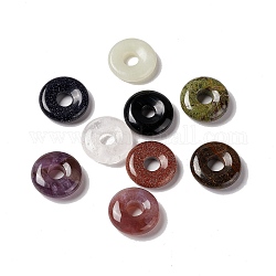 Ciondoli di pietre preziose naturali e sintetiche, fascino del disco ciambella/pi, 20x5~7mm, Foro: 6 mm