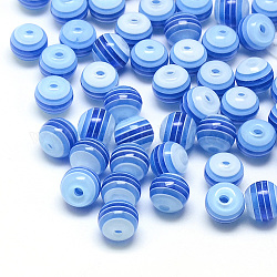 Transparente Streifenharzperlen, Runde, königsblau, 6 mm, Bohrung: 1 mm