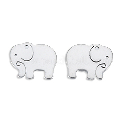 201 Stainless Steel Charms, Elephant, Stainless Steel Color, 12x15x1mm, Hole: 1.2mm