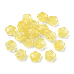 Imitazione perle di vetro giada, fiori, giallo champagne, 8x3mm, Foro: 1 mm