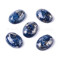 Cabochon gemma sintetica, tinto, ovale, Blue Marine, 25x18x7~7.5mm