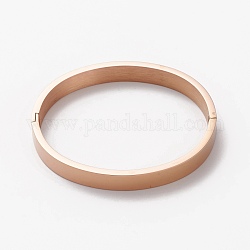 Bracelets en 304 acier inoxydable, estampillage d'une étiquette vierge, or rose, diamètre intérieur: 2x2-3/8 pouces (5x5.9 cm)