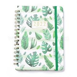 2022 Spiral Notebook with 12 Month Tabs, Weekly & Monthly & Daily Planner, for Scheduling, 140 Pages(70 Sheets), Tropical Theme, Monstera Leaf Pattern, 8.46