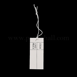 Cartellini dei prezzi della carta, con corda elastico, rettangolo, fumo bianco, 8.3cm, rettangolo: 39.5x17x0.3 mm