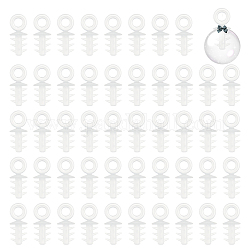 Arricraft 200 Stück Kunststoff-Schaum-Ornamente Aufhängerkappen, für weihnachtskugelschmuck versorgung, Transparent, 18x8x8 mm, Bohrung: 4 mm, Stift: 6x3 mm