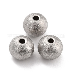201 Stainless Steel Beads, Round, Stainless Steel Color, 7x6mm, Hole: 1.5mm