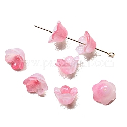 Capuchon de perles de lampadaire fait à la main, 6 pétales, fleur, rose, 12x7mm