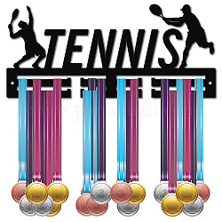 Акриловый держатель медали, вешалка для медалей, с крючками для вешалок, рамка держателя медали, прямоугольник со словом теннис, чёрные, 116x290x10 мм