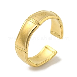 304 anello a polsino aperto in acciaio inossidabile, bambù, oro, misura degli stati uniti 7 1/4 (17.5mm)