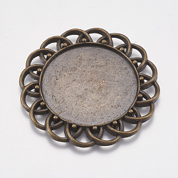 Alloy Cabochon Settings, Cadmium Free & Lead Free, DIY Material for Hair Accessories, Antique Bronze, 45x45x2mm, Tray: 29x29mm