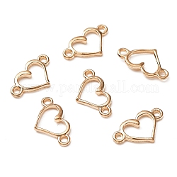 Ciondoli per connettori in lega, cuore, oro chiaro, 8.5x14.5x1.5mm, Foro: 1.2 mm