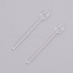 Transparent Painless Prevent Allergy Resin Stud Earring Findings, Clear, 13x2.3mm, Hole: 0.8mm, Pin: 0.7mm