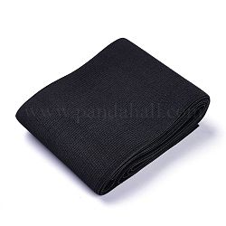 Elastico piatto elastico, accessori per cucire indumenti per tessitura, nero, 100mm, circa 5.46 iarde (5 m)/filo