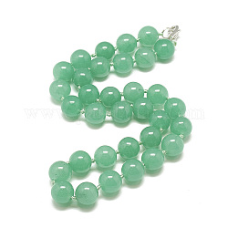 Natürliche Malaysia Jade Perlenketten, mit Alu-Karabiner, Runde, 18.1 Zoll ~ 18.5 Zoll (46~47 cm), Runde: 11.5~12 mm