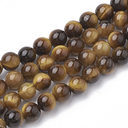 Natürlichen Tigerauge Perlen Stränge, Klasse A, Runde, 6 mm, Bohrung: 1 mm, ca. 70 Stk. / Strang, 15.7 Zoll