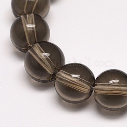 Synthetic Quartz Beads Strands, Round, Dyed, Coffee, 10mm, Hole: 1mm, about 38pcs/strand, 14.3inch