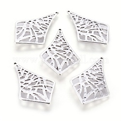 Alloy Links, Lead Free & Cadmium Free & Nickel Free, Rhombus, Antique Silver, 46mm long, 29mm wide, 1mm thick, hole: 1.5mm