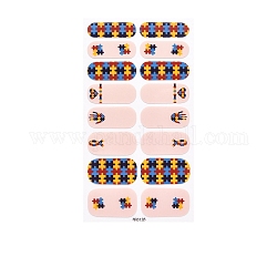 Наклейки для ногтей с фруктами, самоклеящиеся полоски для дизайна ногтей с геометрией, для женщин и девочек diy украшения для ногтей, оранжевые, 27x8.5~16 мм, 16шт / лист