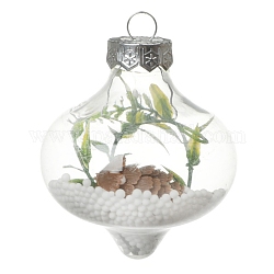 Decorazioni pendenti a sfera riempibili in plastica trasparente, ornamento d'attaccatura dell'albero di natale, lanterna, 135x65mm