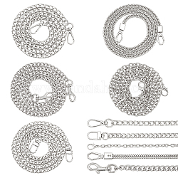 Wadorn 5 pz 5 stili lega e cinturini per borsa a catena in ferro, con chiusura, platino, 1000~1012mm, 1pc / style