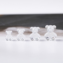 Аврора красочные украшения для ногтей из смолы, 3d форма медведя, для изготовления украшений нейл-арт дизайн, белые, 9x7.5x4.5 мм