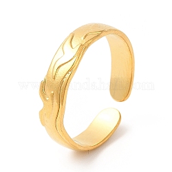 Chapado iónico (ip) 201 anillo de puño abierto de acero inoxidable, anillo de dedo de gaviota para mujer, anillo de pájaro en relieve, real 18k chapado en oro, nosotros tamaño 6 1/4 (16.8 mm), 4~5mm