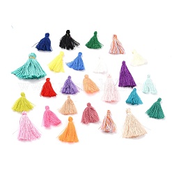 Polyester Tassel Pendants, Mixed Color, 30~45x15~30x4~10mm