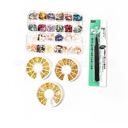 Kits de manucure, avec 5 boîtes d'accessoires de décoration nail art, Pince à épiler 1pc, couleur mixte, 5boxes / set