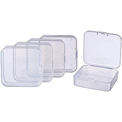 Benecreat 18 confezione quadrata mini contenitori di plastica trasparenti perline scatola scatola con coperchio per oggetti, pillole, erbe aromatiche, perlina minuscola, reperti jewerlry, e altri piccoli oggetti