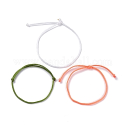 Набор простых браслетов из нейлонового шнура, счастливые регулируемые браслеты для женщин, разноцветные, внутренний диаметр: 1/4~3-3/8 дюйм (0.5~8.5 см), 3 шт / комплект