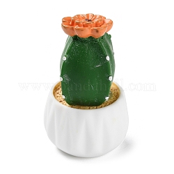 Cactus in vaso con simulazione in resina, per ornamenti da scrivania per auto o casa, verde scuro, 22x38.5mm