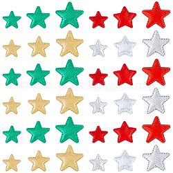 Superfindings 120 pièces 12 style étoile de noël non-tissé accessoires d'ornement en tissu, couleur mixte, 22.5~34x24~36.5x0.5mm, 10 pièces / style