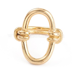 Placcatura ionica (ip) 304 anelli per le dita in acciaio inossidabile, forma ovale, oro, formato 7, 3.6mm, diametro interno: 17.3mm