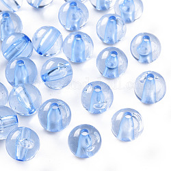 Transparente Acryl Perlen, Runde, Kornblumenblau, 12x11 mm, Bohrung: 2.5 mm, ca. 566 Stk. / 500 g