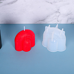 Fabrication de moules en silicone pour bougies de bricolage, pour la résine UV, fabrication de bijoux en résine époxy, blanc, 7.6x5.2x6.6 cm, Diamètre intérieur: 4.5x6.5 cm