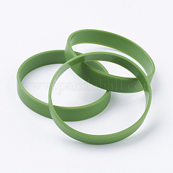Pulseras de silicona pulseras, Pulseras de cordón, verde oliva, 2-1/2 pulgada (63 mm), 6x2mm