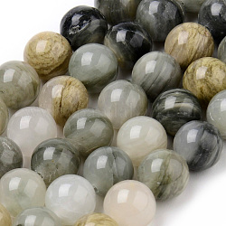 Chapelets de perles en quartz rutile vert naturel, ronde, 6~6.5mm, Trou: 1mm, Environ 63 pcs/chapelet, 15.5 pouce