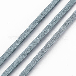Cordons en imitation daim, dentelle de faux suède, bleu acier clair, 1/8 pouce (3 mm) x1.5 mm, environ 100yards / rouleau (91.44m / rouleau)