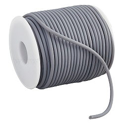 NBEADS 32.81 Yards Solid Rubber Cord, 3mm Grey Plastic Rope Hollow Rubber Tubing Cord Round Elastic Cord Beading Crafting Stretch String for DIY Craft Making