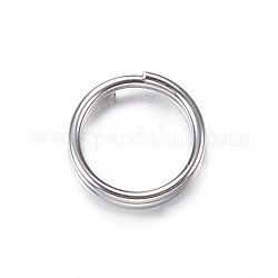 201 anelli portachiavi in ​​acciaio inox, anelli di salto a doppio anello, colore acciaio inossidabile, 6x1mm, circa  5mm diametro interno