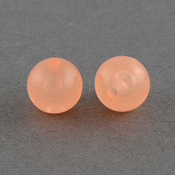 Perles en acrylique de gelée d'imitation, ronde, saumon clair, 8mm, Trou: 1.5mm, environ 1700 pcs/500 g