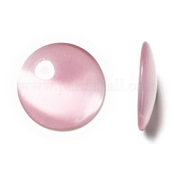 Katzenauge Glas Cabochons, halbrund / Dome, rosa, ca. 18 mm Durchmesser, 4.8 mm dick