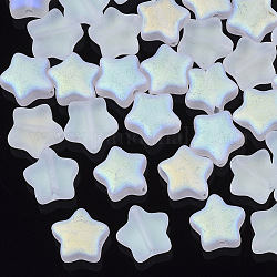 Perles en verre electroplate, mat, de couleur plaquée ab , étoiles du nord, clair ab, 8x8x4mm, Trou: 0.8~1mm