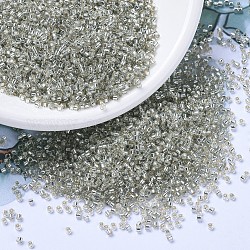 MIYUKI Delica Beads, Cylinder, Japanese Seed Beads, 11/0, (DB1211) Silverlined Gray Mist, 1.3x1.6mm, Hole: 0.8mm, about 2000pcs/bottle, 10g/bottle