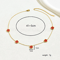 Золотое ожерелье с подвеской в виде цветка из нержавеющей стали для женщин, красные, 16.14 дюйм (41 см)