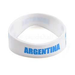 Braccialetti di braccialetti in silicone, bracciali cordone, argentina, bianco, 202x19x2mm