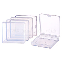 Benecreat 18 упаковка прямоугольные прозрачные пластиковые контейнеры для хранения бусинок коробка с откидными крышками для мелких предметов, таблетки, травы, крошечный шарик, фурнитура для украшений (5.5 x 6 x 1.8см)