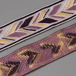 Rubans de polycoton à broder de style ethnique, ruban jacquard, ruban tyrolien, Accessoires de vêtement, flèche motif, vieille rose, 1-1/8 pouce (28 mm)