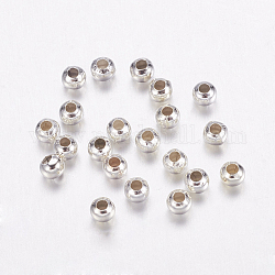 Perle di ferro spacer, colore argento placcato, 3mm, Foro: 1 mm